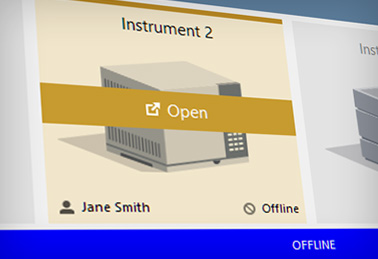 The Clarity Offline window is an entrance point to up to four independent offline Instruments. Each can be predefined to specific type of analysis (e.g. GC or LC) and to access specific projects.